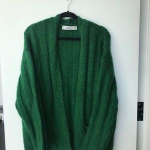 Green duster sweater